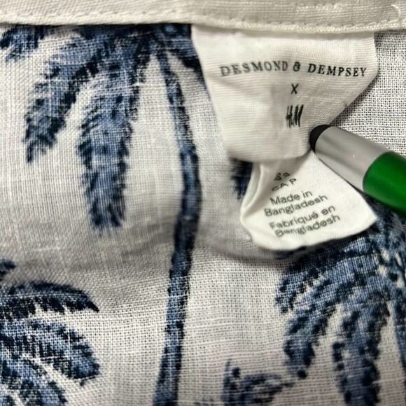 DESMOND &‎ DEMPSEY X H&M LINEN BLEND KNOT FRONT BLOUSE SIZE S - Picture 4 of 4